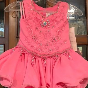 Little Rosie girls two piece pageant dress with cupcake style skirt